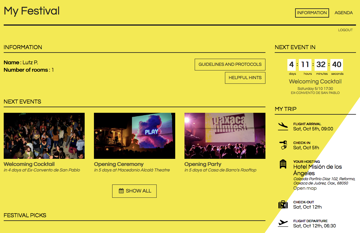 My festival on the website of Oaxaca FilmFest